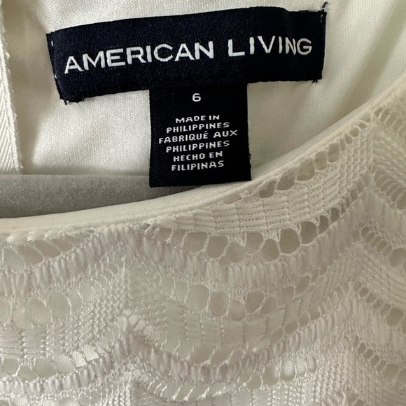 American Living White Sleeveless Crocheted Lace Dress, size 6 - Picture 4 of 5